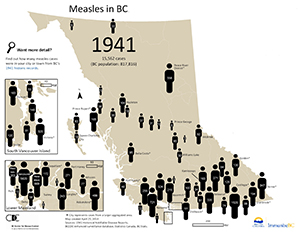 Infographic about measles in BC in 1941 - link brings up PDF version